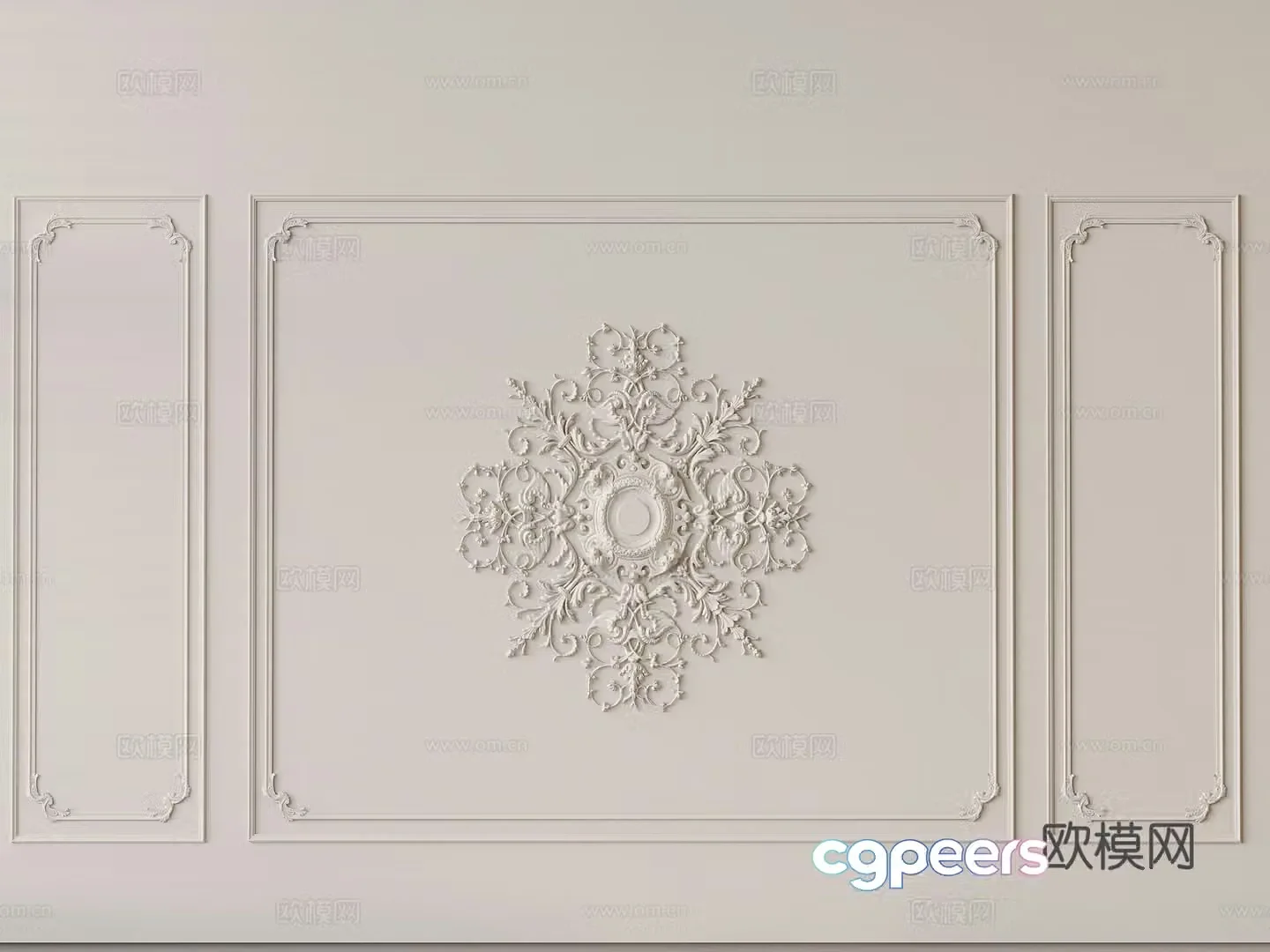 French carving gypsum lines 3d model