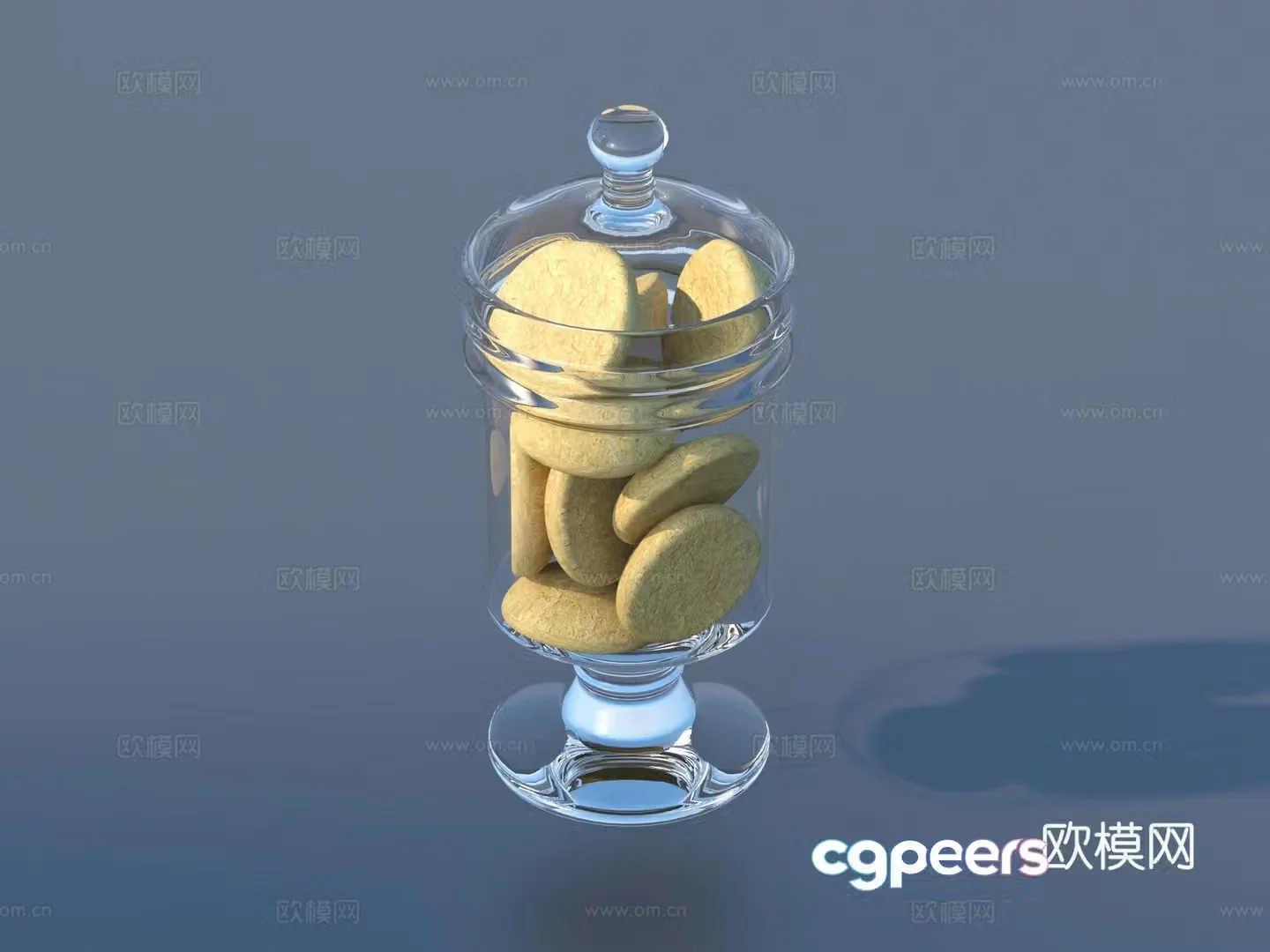 Glass jar food bread 3d model