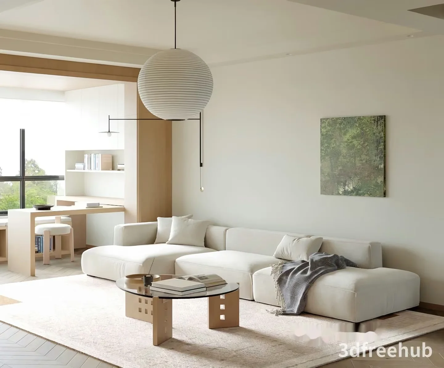 Modern Living Room 3D Model – 21800 – VRAY Render