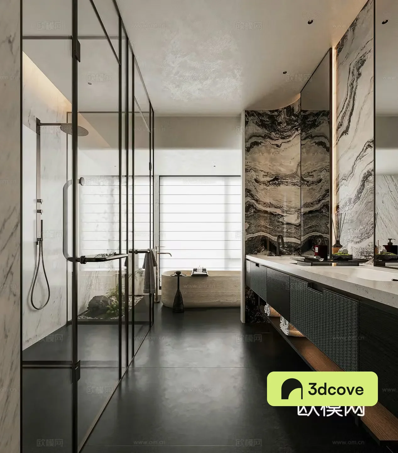 Modern light luxury bathroom bathtub suspended wash basin double basin wet and dry separation wet and dry partition
