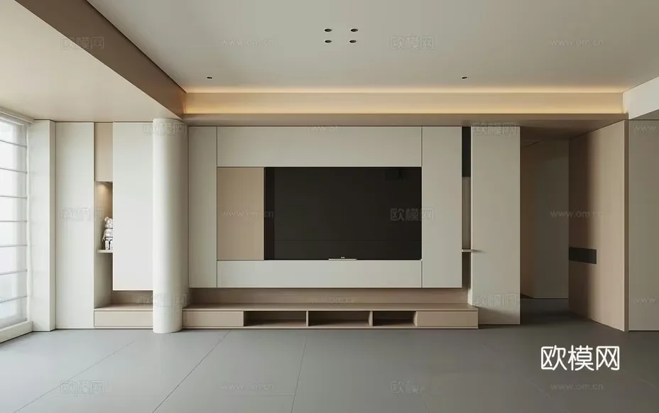 Modern Entertainment Center 3D Model – 2178 – VRAY Render