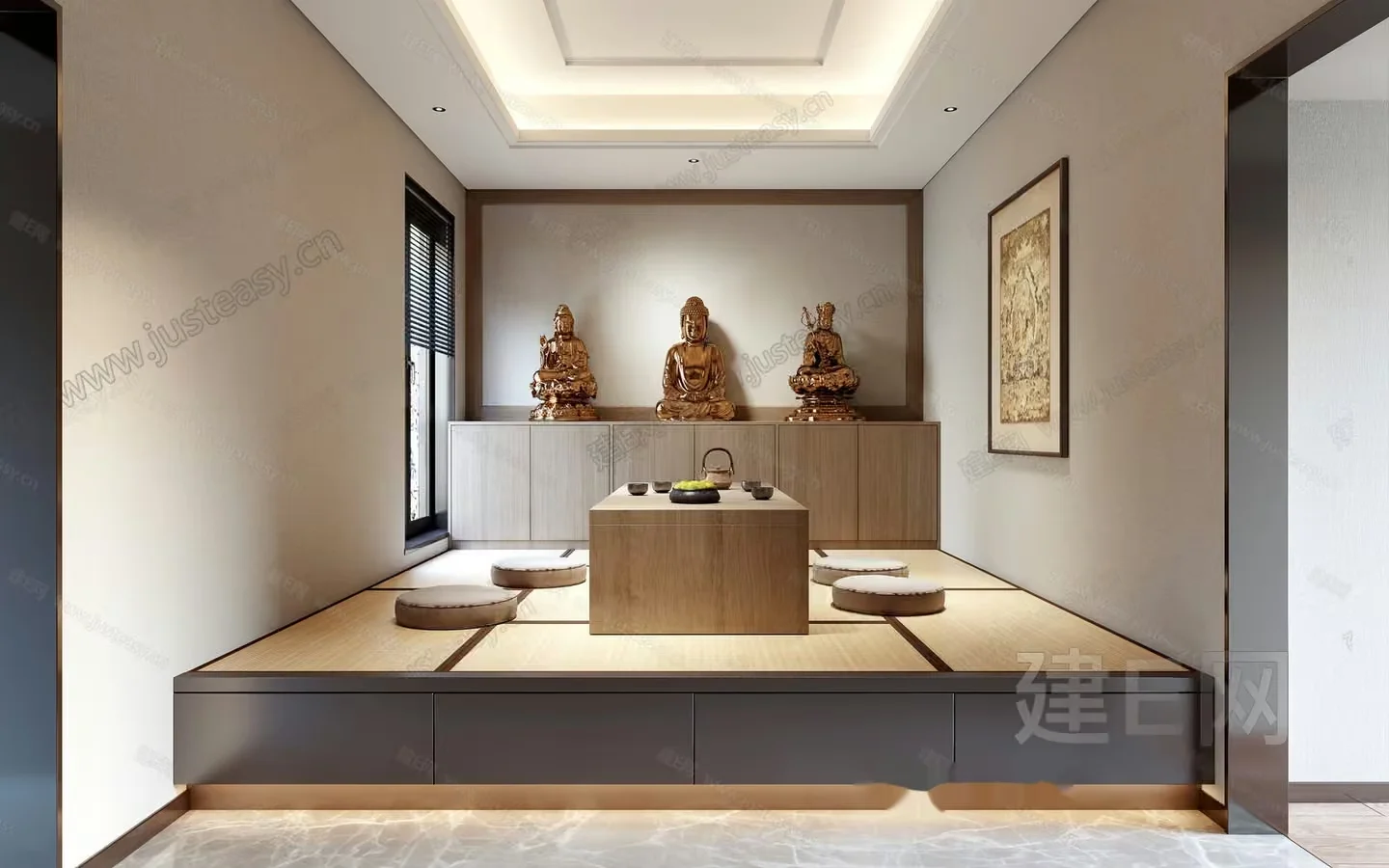 Modern Japanese-Inspired Room 3D Model – 8122 – VRAY Render
