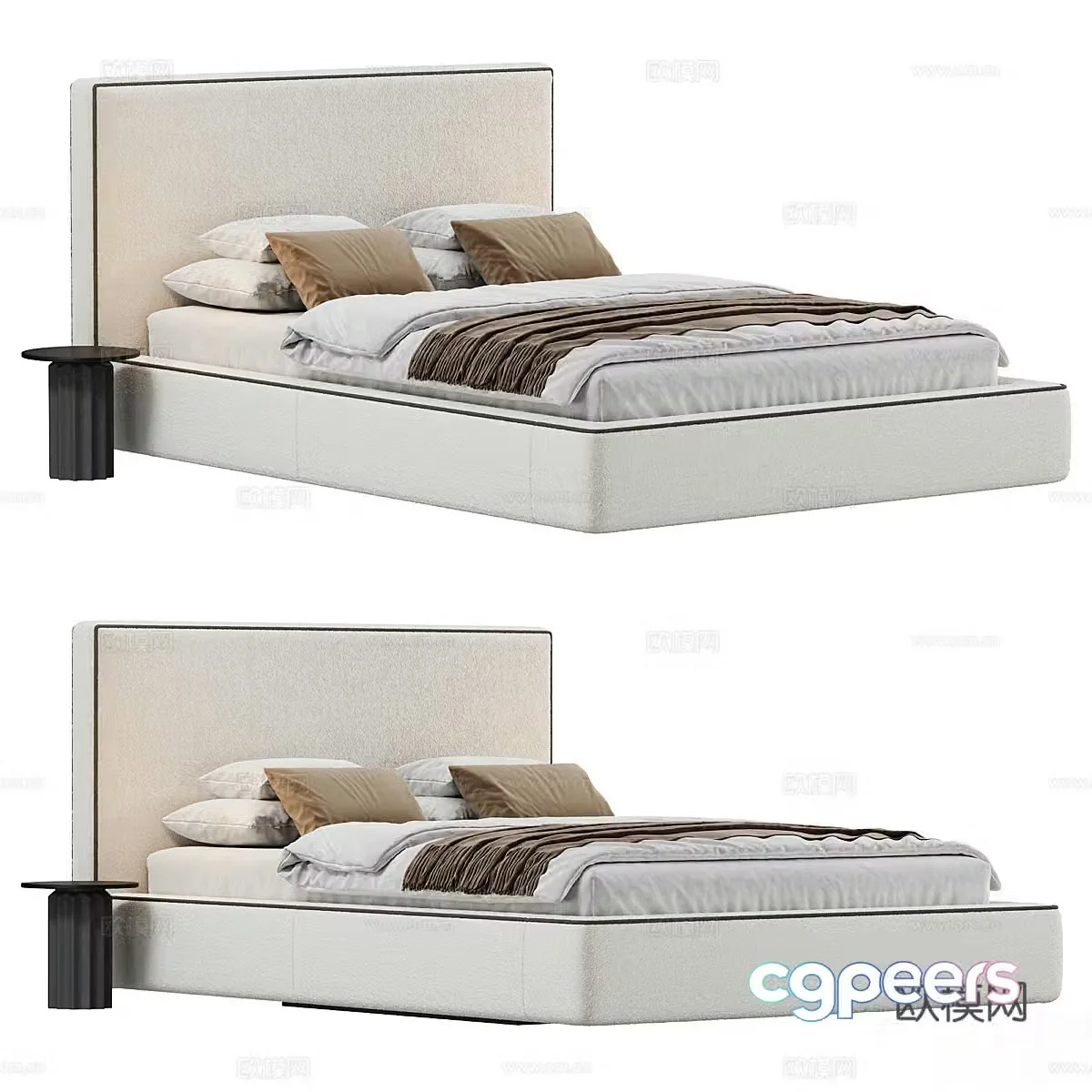 Background double bed 3d model