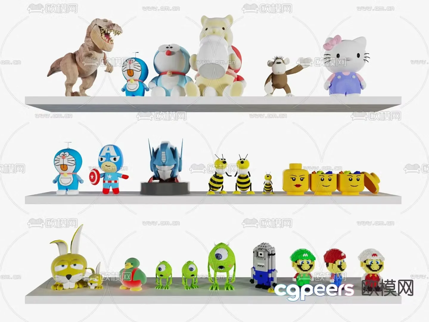 Modern dinosaur Doraemon toy 3d model