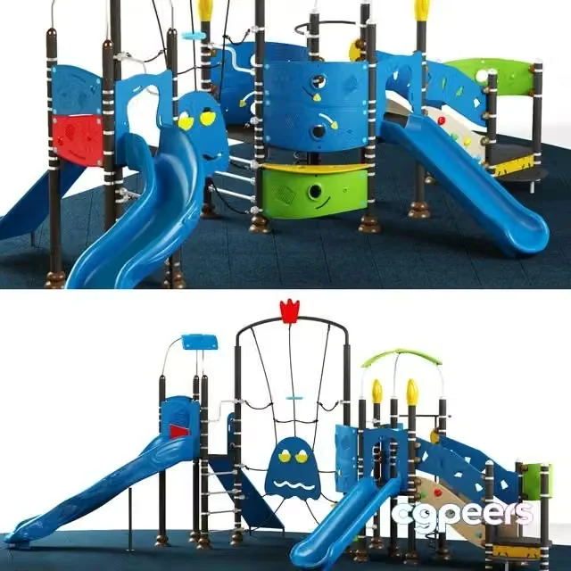 3ds Max Free – Kids playground equipment with slide climbing 09