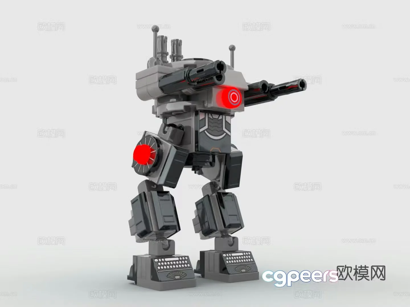 Lego toy robot figure 3d model