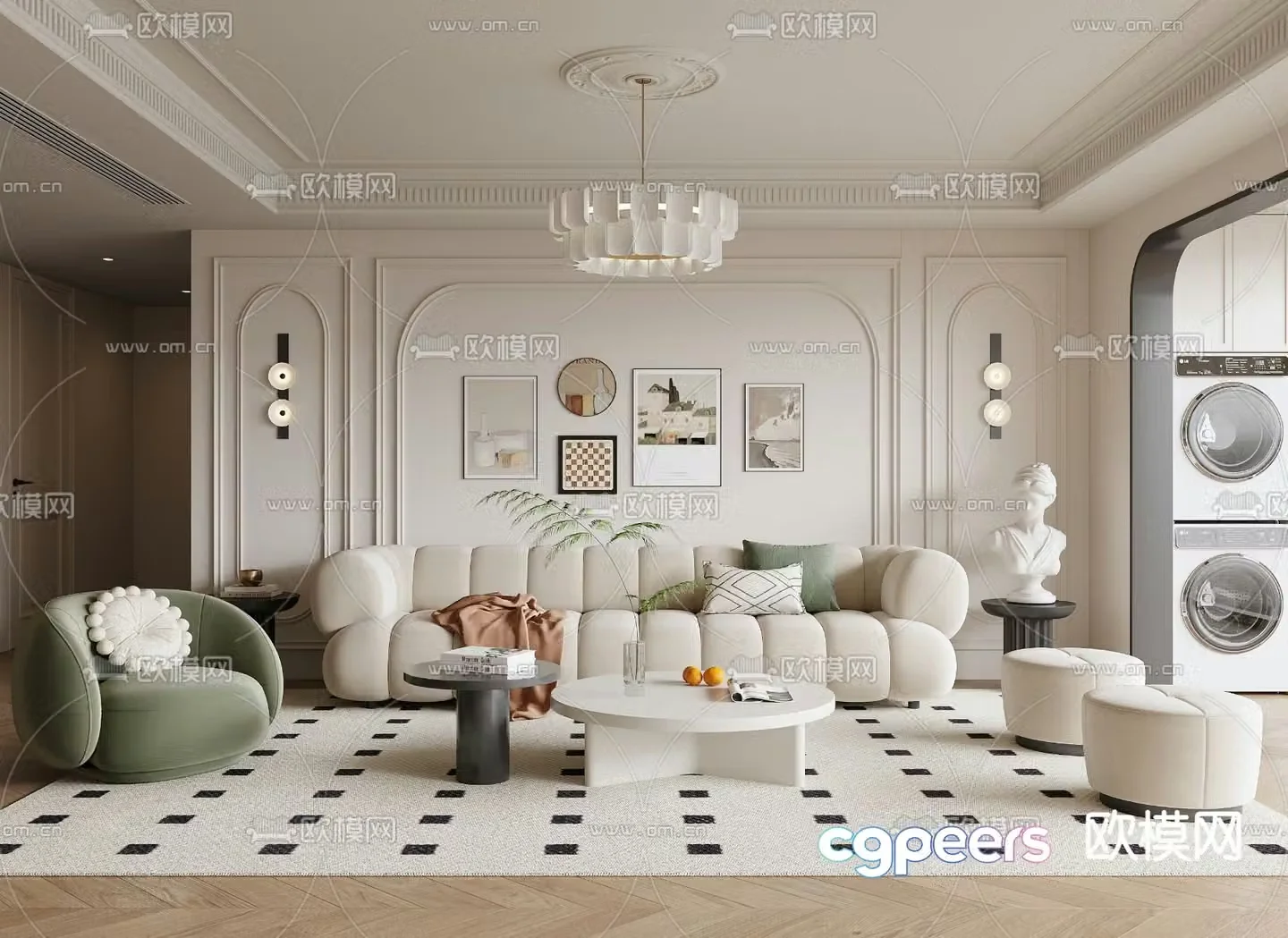 French living room 3d model