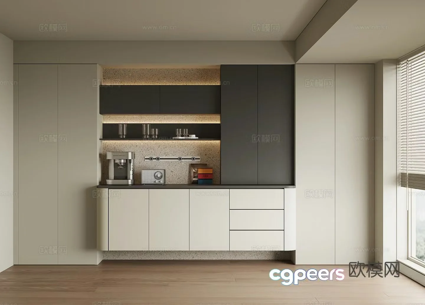 Modern wine cabinet sideboard 3D model