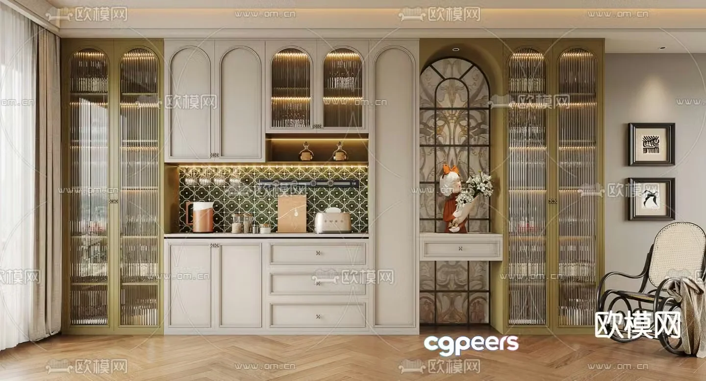 French wine cabinet 3d model