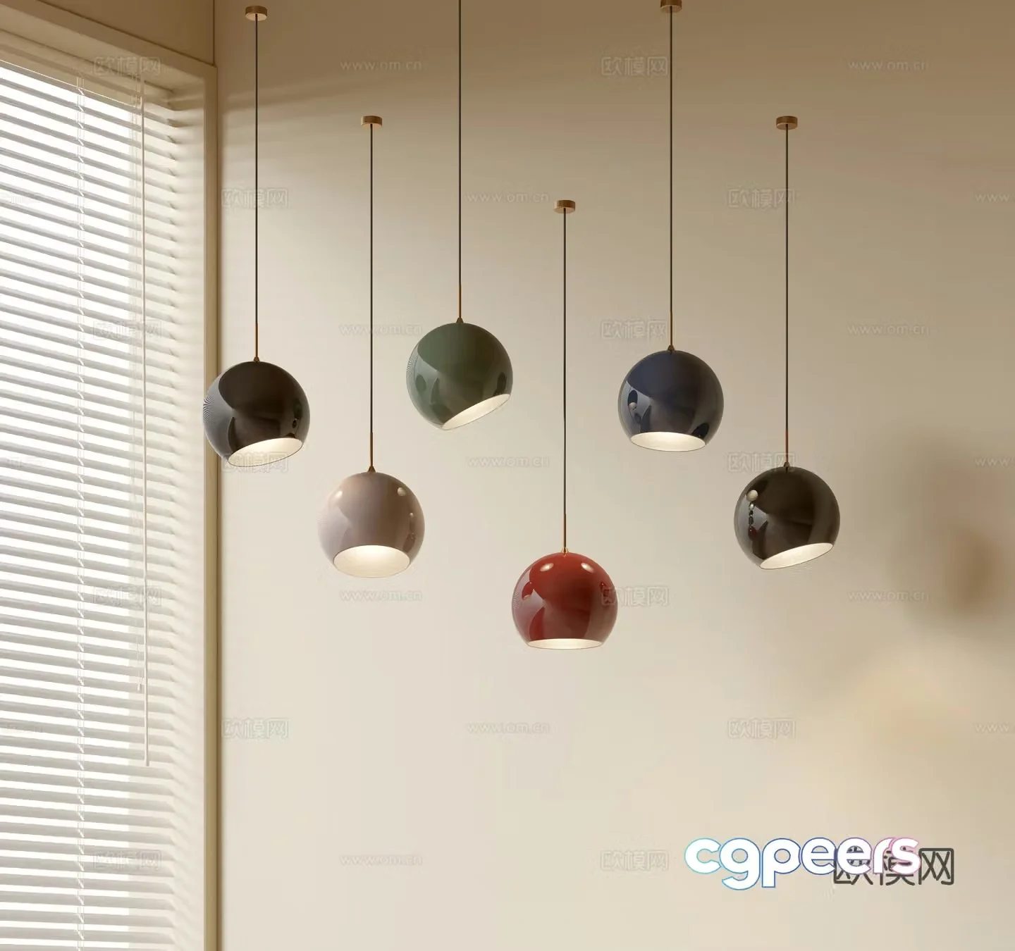 Modern simple chandeliers Nordic style chandeliers Mediterranean style chandeliers Study lamp combination Restaurant lamp 3D model