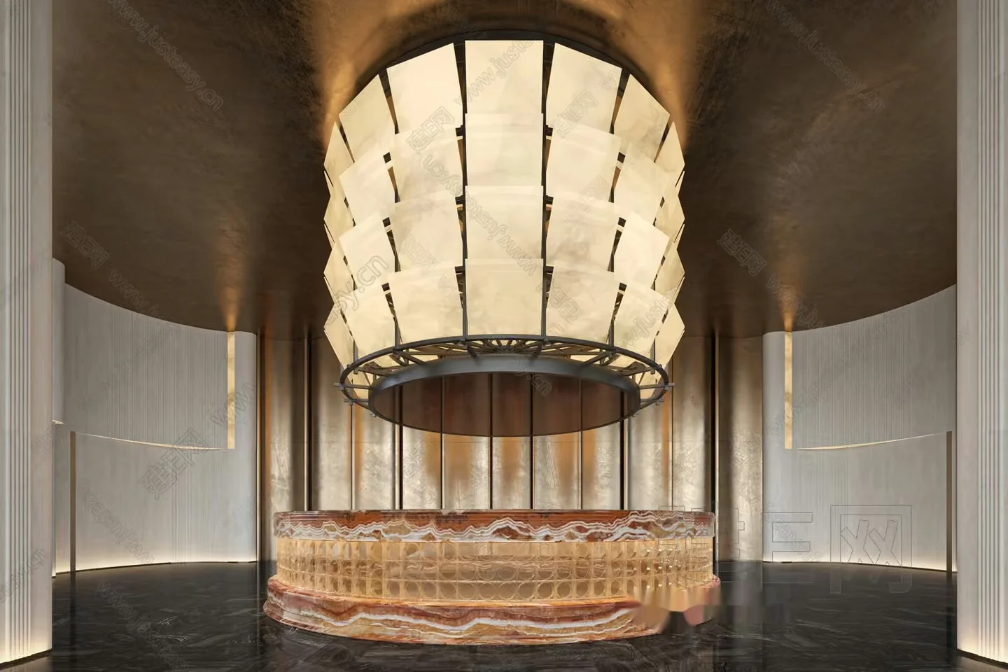 A Large Circular Light Fixture 3D Model – 7059 – VRAY Render