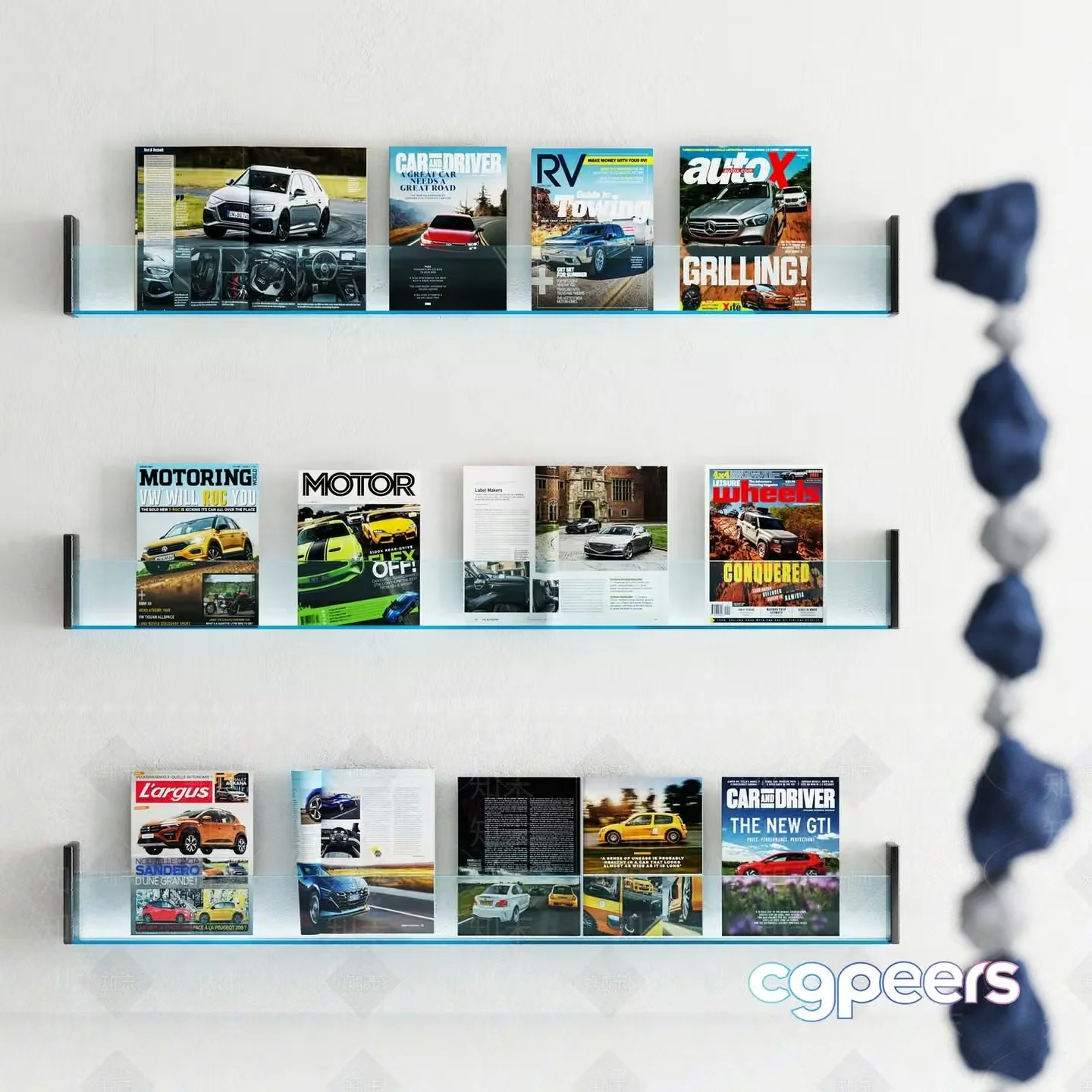 Modern Magazine Shelves 3D Model – 8354 – VRAY Render