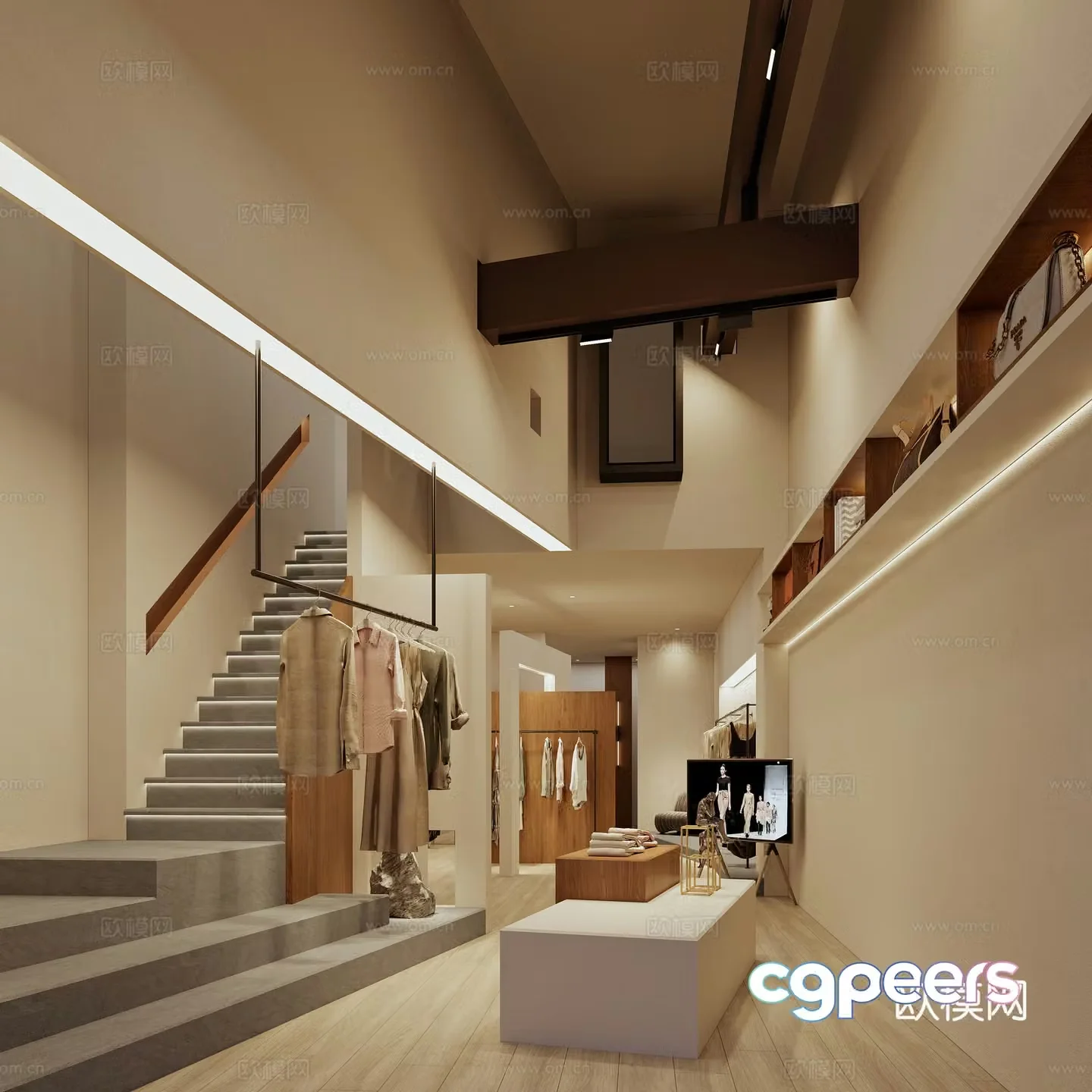 Creamy clothing store 3d model