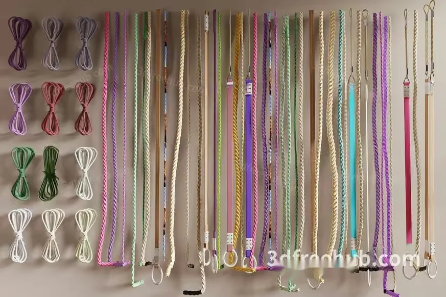 The Main Subject Is A Collection Of Colorful Ropes 3D Model – 20218 – VRAY Render