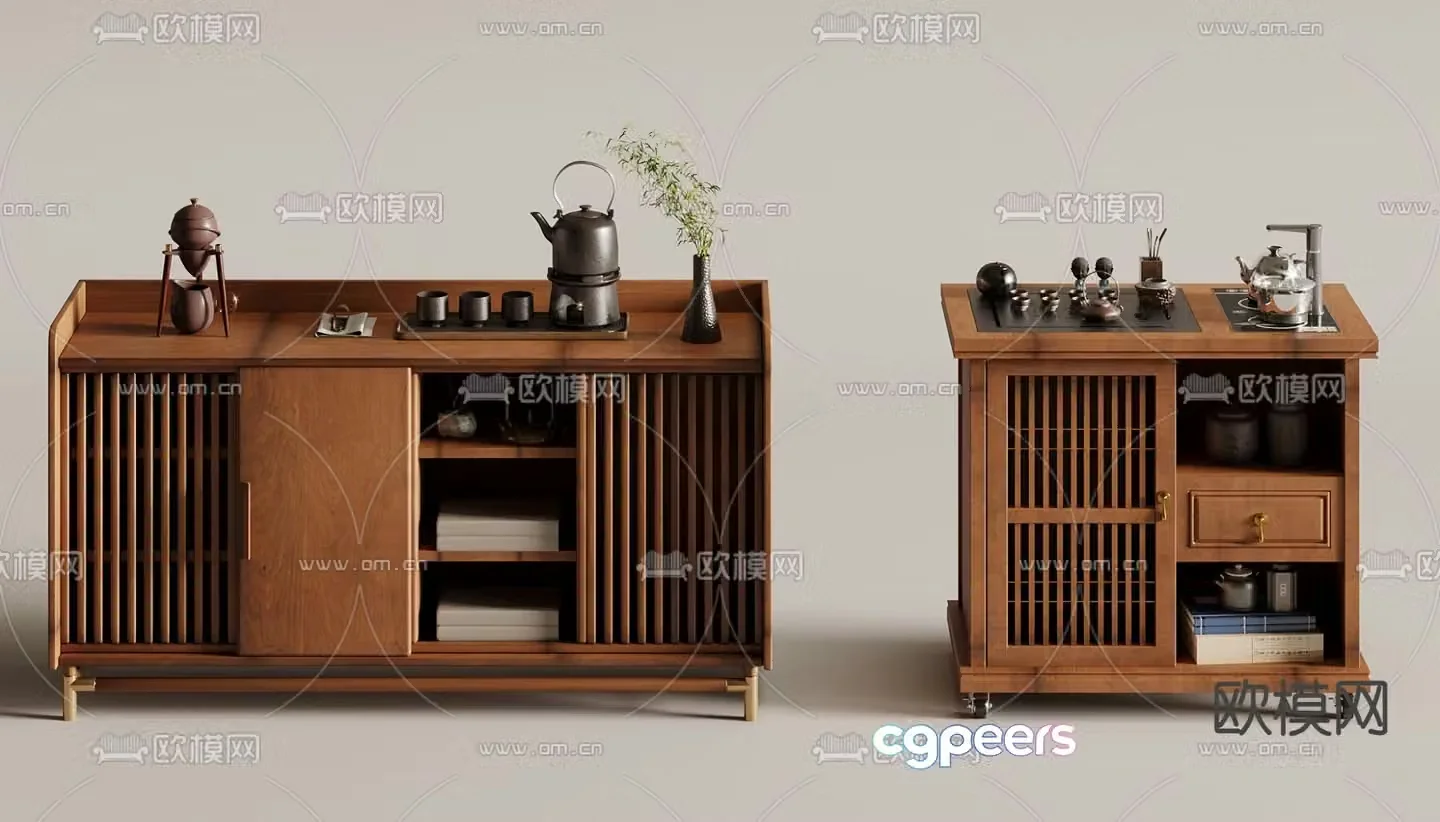 Medieval style tea cabinet tea cabinet 3d model
