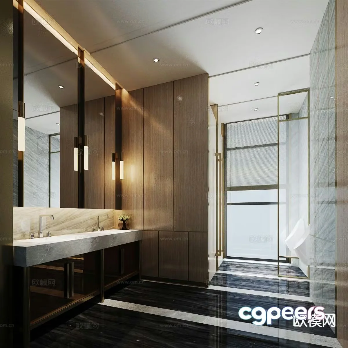 Modern master bathroom bathroom 3d model