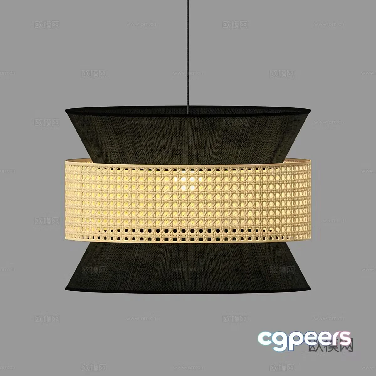Nordic simple chandeliers chandeliers simple chandeliers rattan chandeliers lamps 3d model