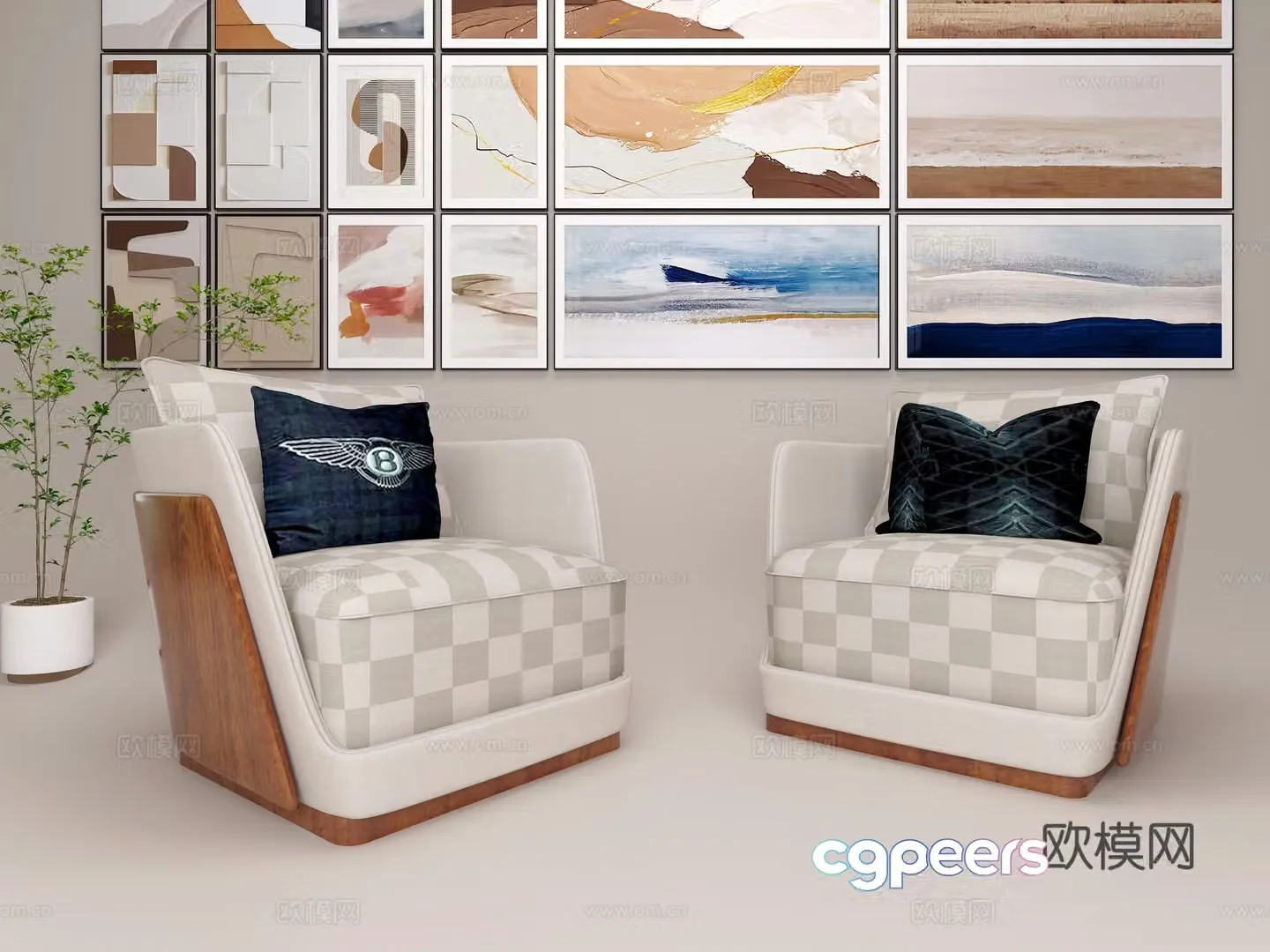 Modern chair casual single chair (2018) 3d model