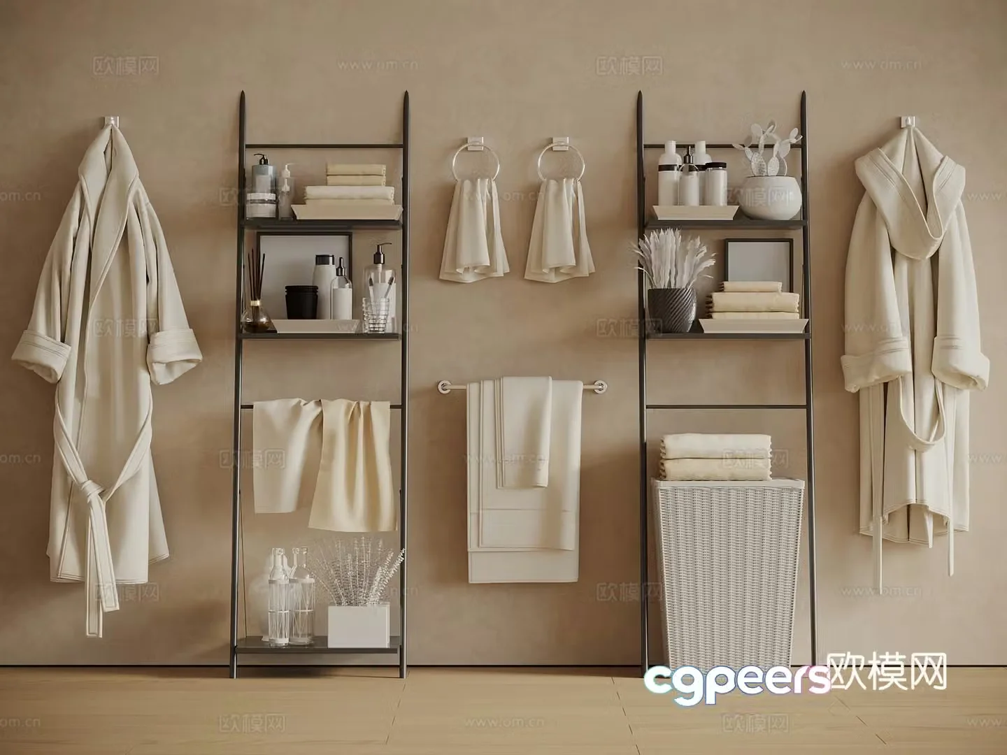 Bathroom supplies Bathrobe storage rack Towels Toilets Towels Towels Towels 3D model