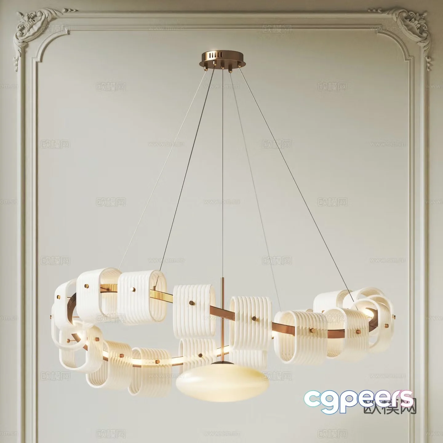 Modern light luxury chandeliers ring chandeliers living room chandeliers decorative chandeliers 3D model