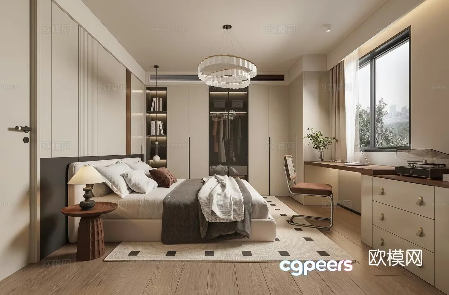 Cream style bedroom master bedroom 3d model