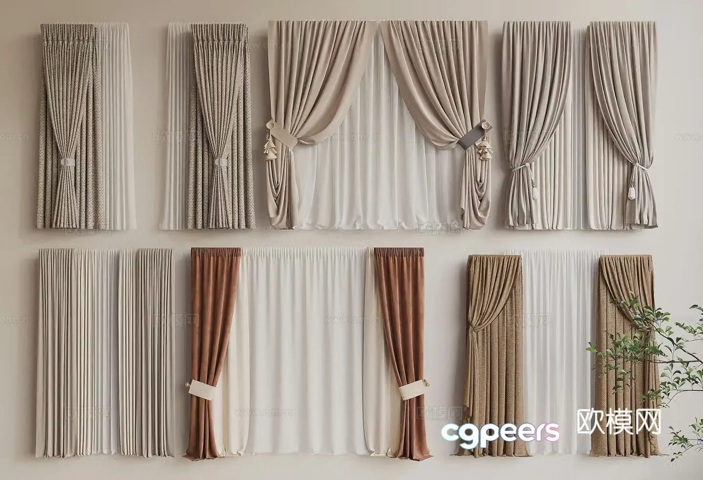 Modern curtain 3d model
