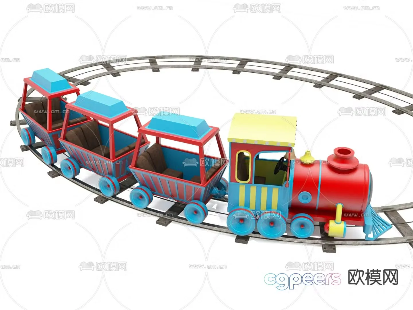 Modern children’s toy train 3d model