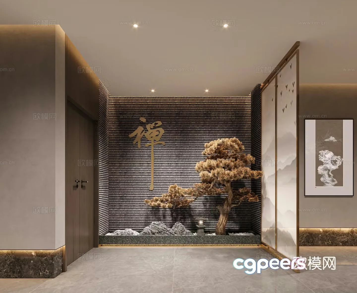 New Chinese style entrance 3D model