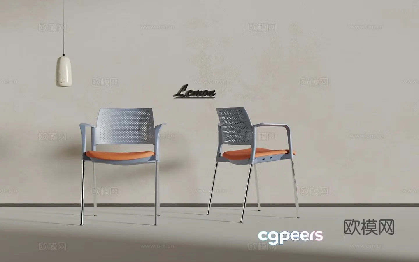 Acrylic single chair 3d model