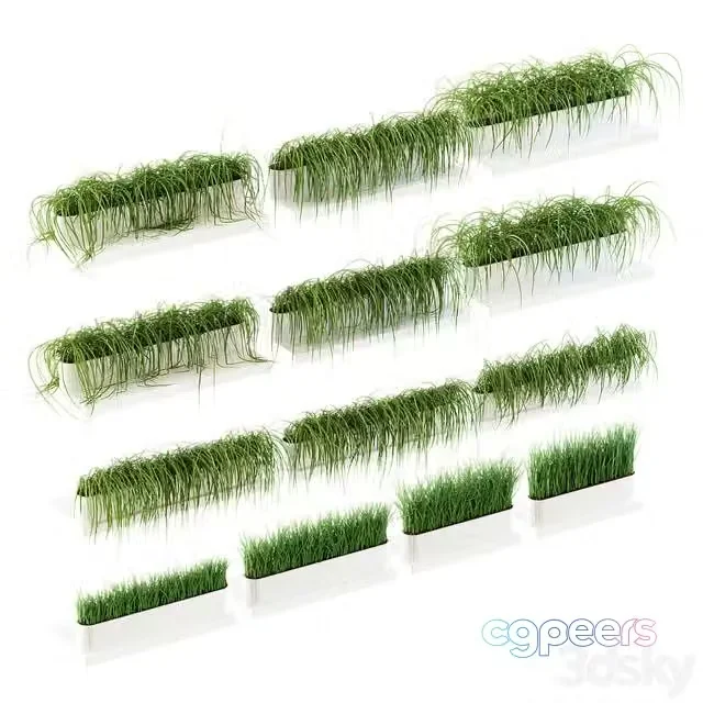 3ds Max Free – Grass for shelves. 13 models of v2