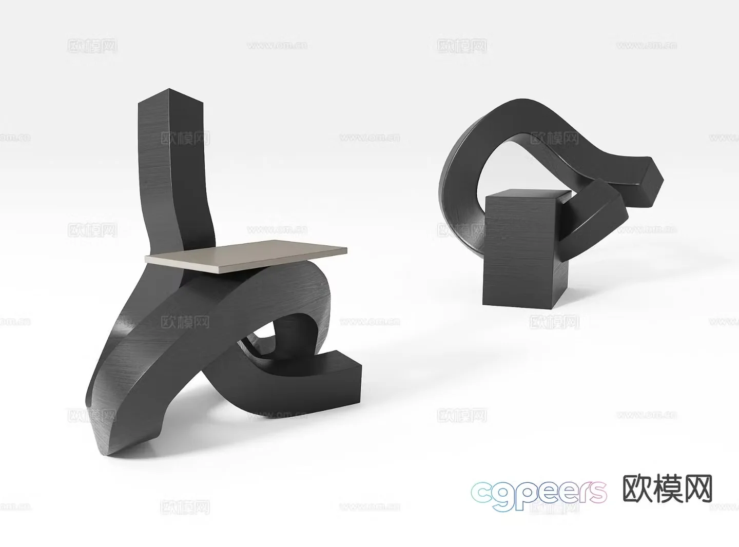 Modern personalized chair single chair leisure chair 3d model
