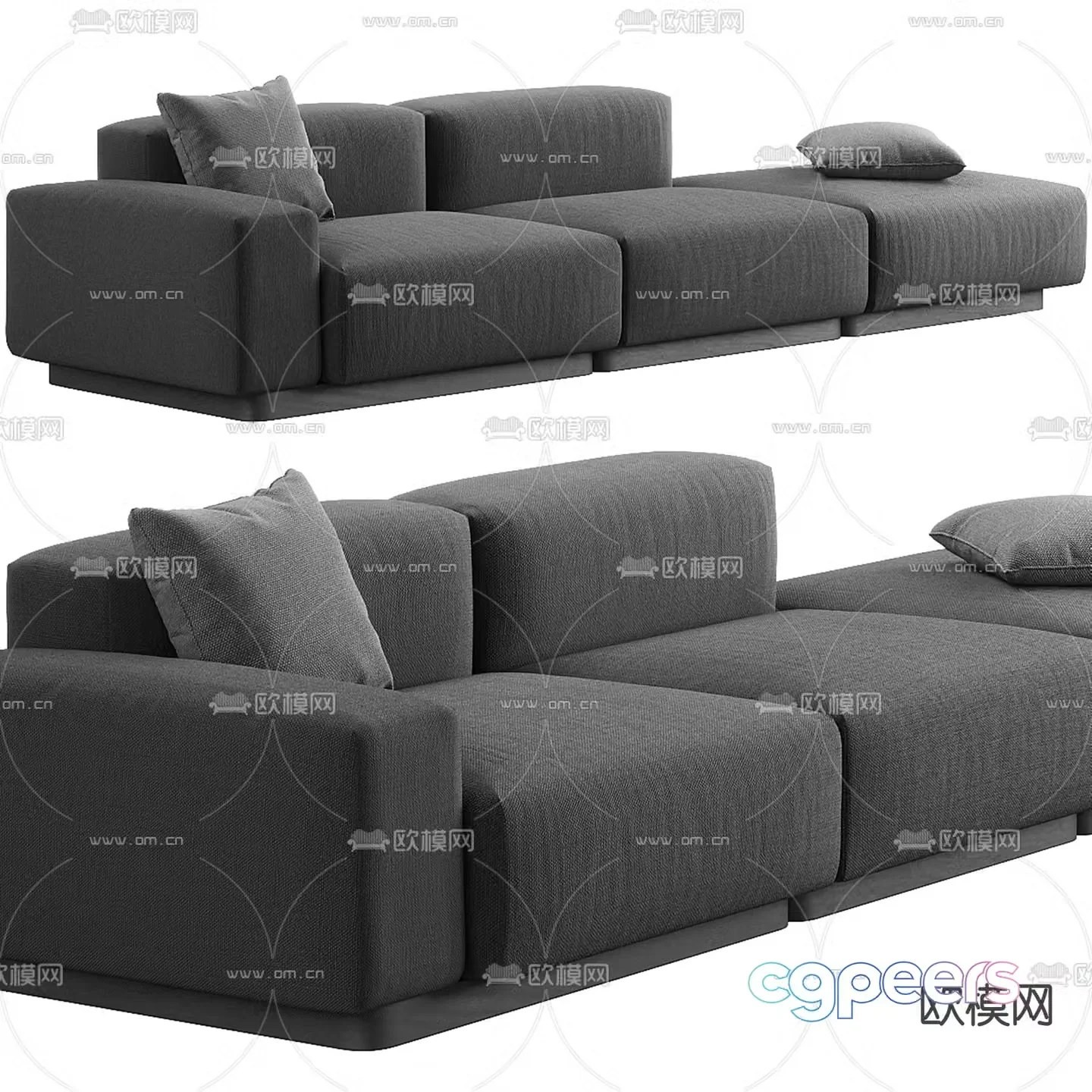 Vitra multi-person sofa three-person sofa 3d model
