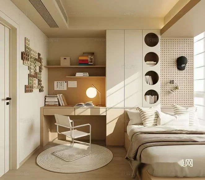 Cozy Modern Bedroom 3D Model – 12407 – VRAY Render