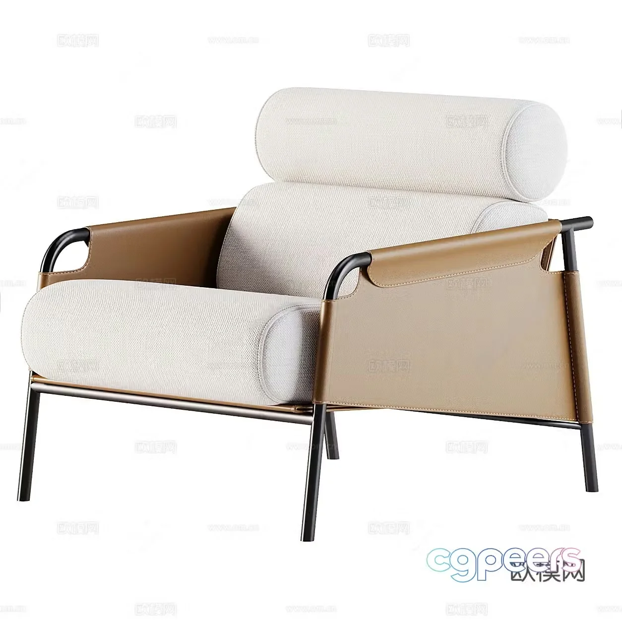 Modern leisure chair Light luxury leisure chair Medium-old wali leisure chair Medium-old leisure iron sofa 3D model