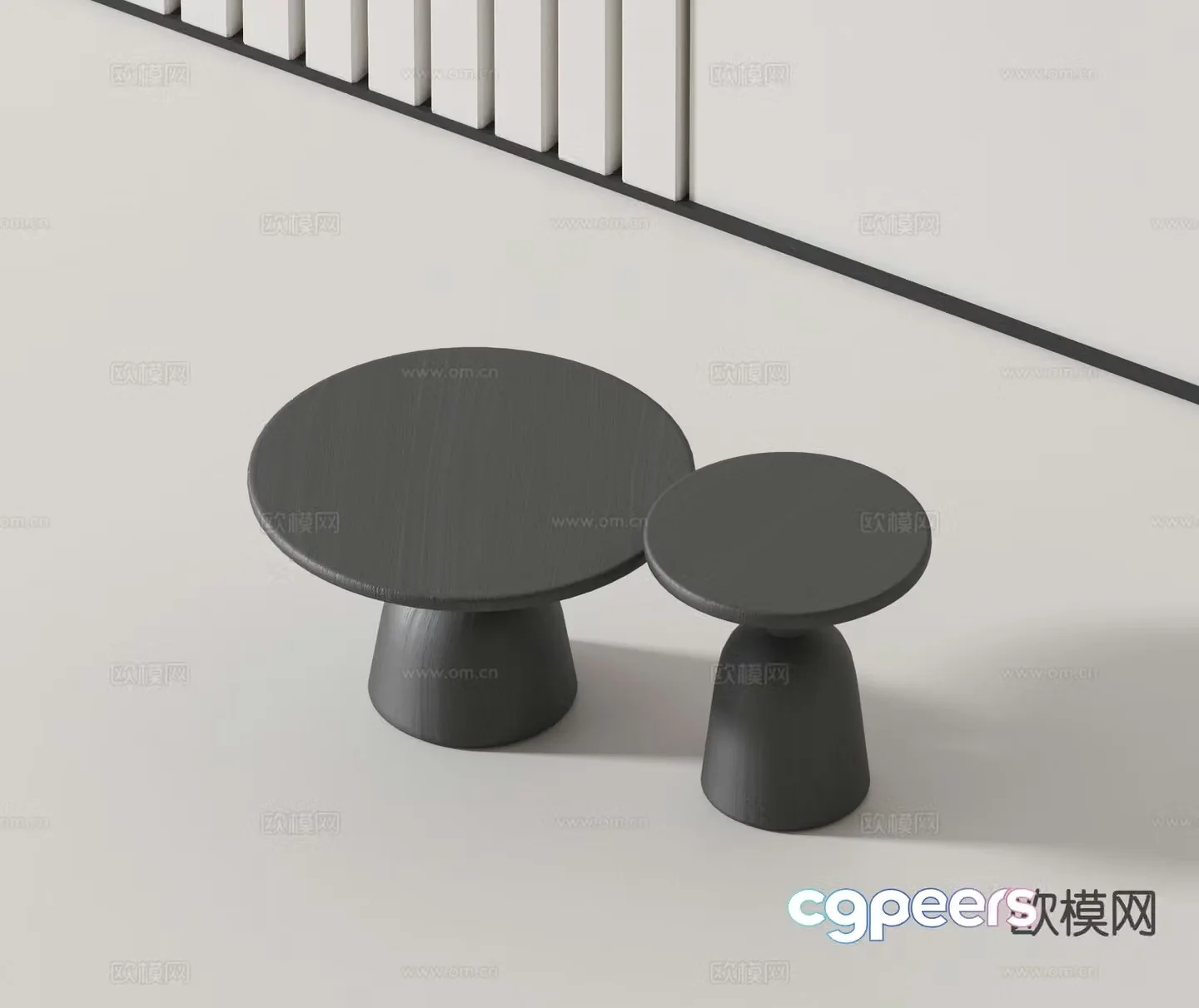 Modern double coffee table 3d model