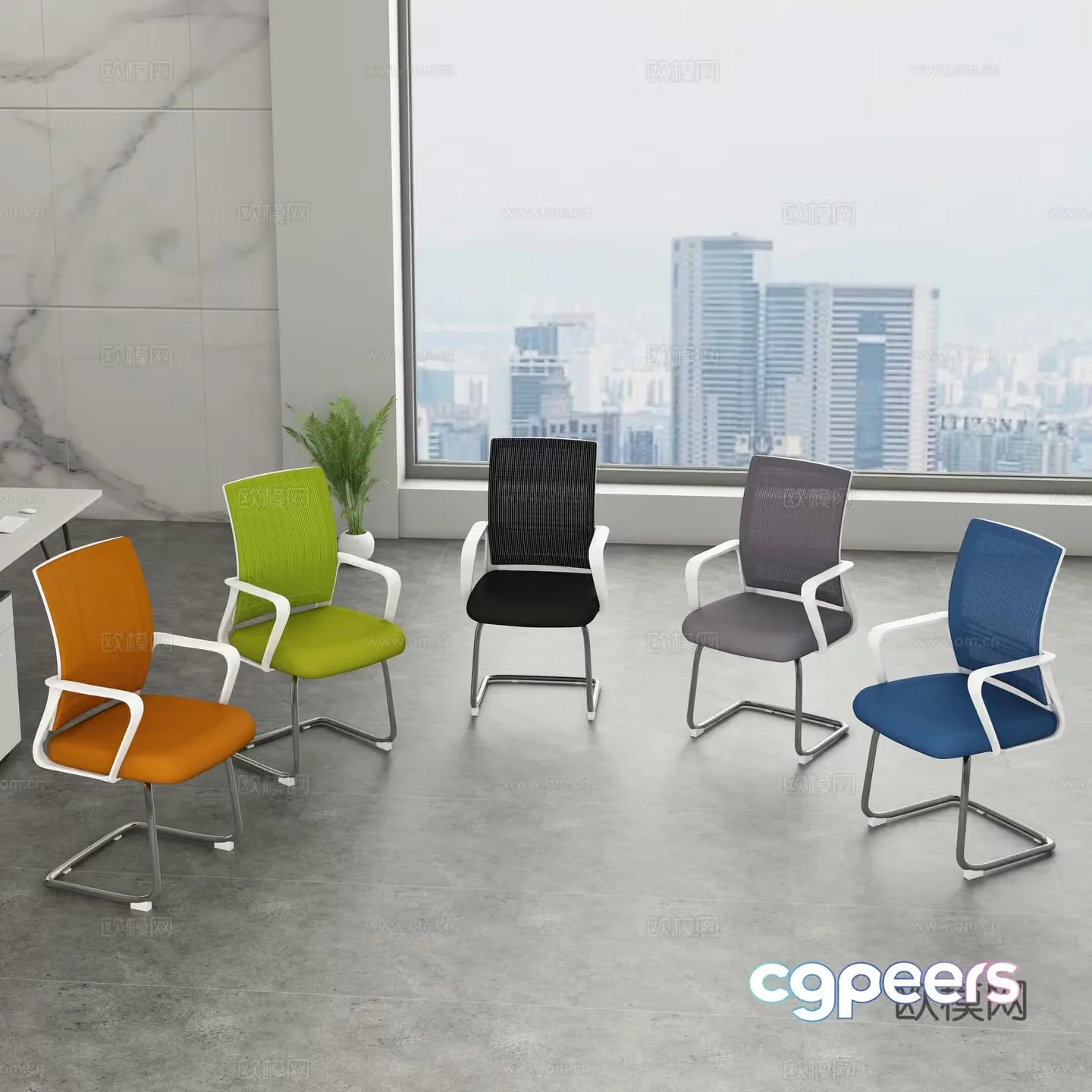 Office space office chair staff chair staff chair 3d model