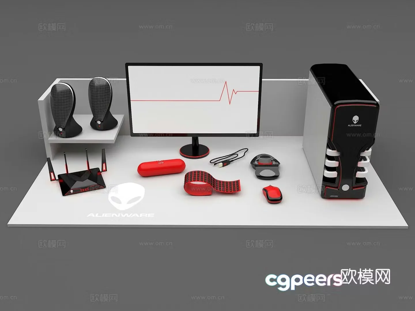 Desktop computer host mouse 3d model