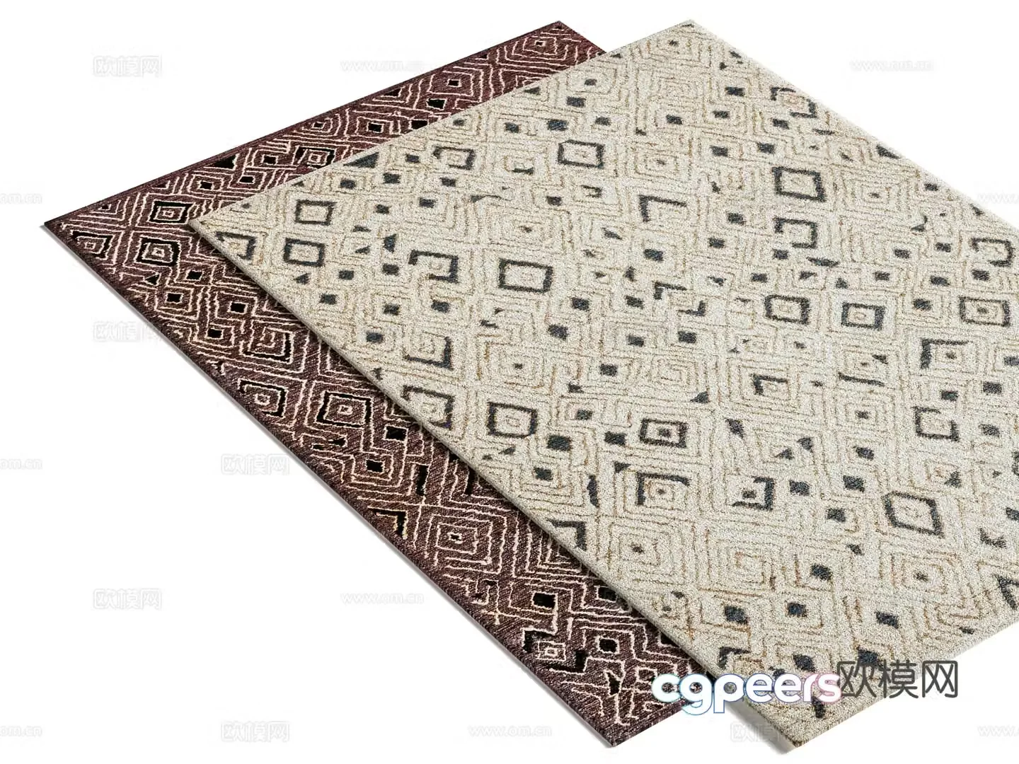 Cassina tenere carpet printed carpet vintage carpet 3d model