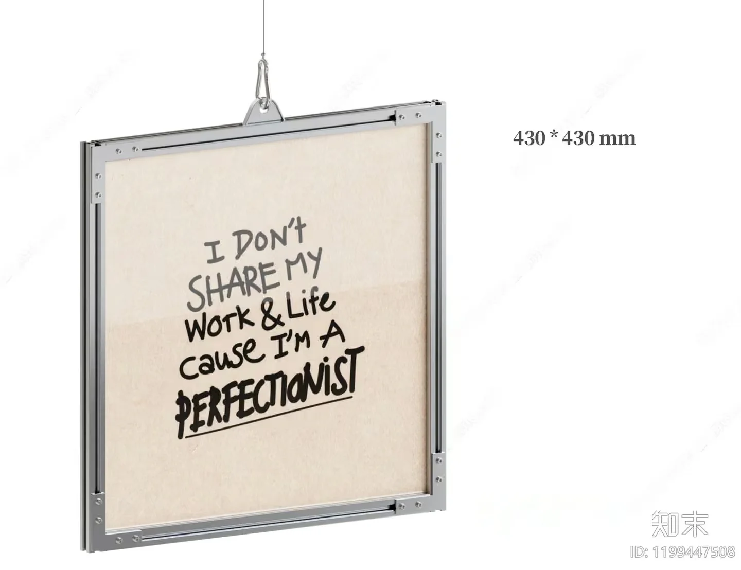 The Main Subject Is A Framed Sign With A Quote About Perfectionism 3D Model – 18403 – VRAY Render