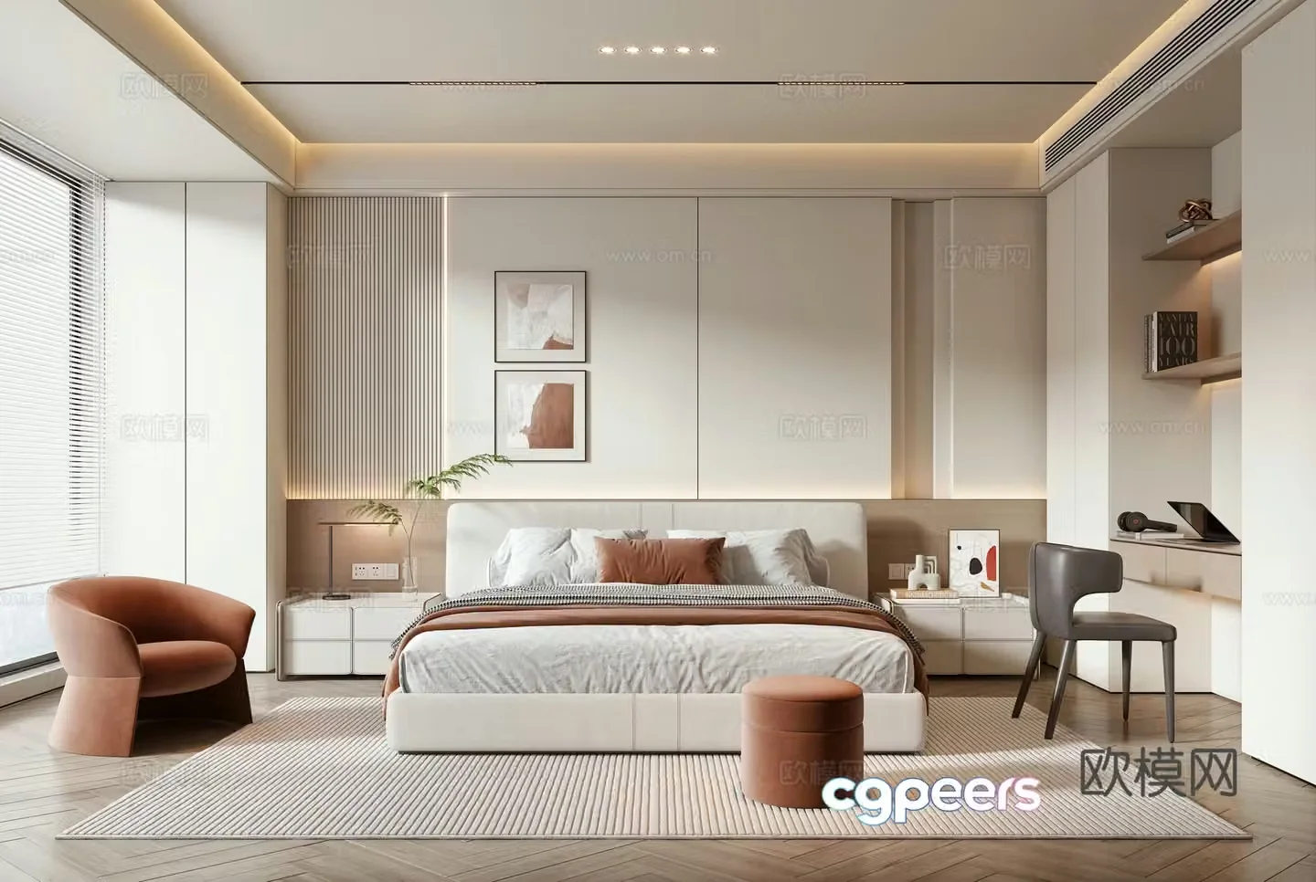 Modern bedroom master bedroom 3d model