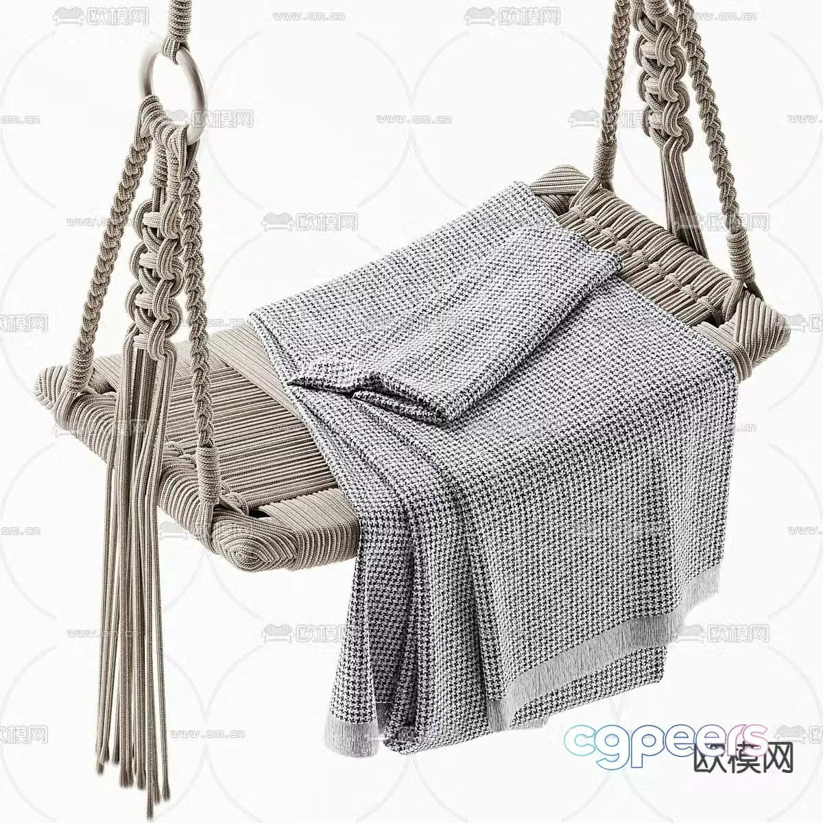 Swing chair rattan swing 3d model