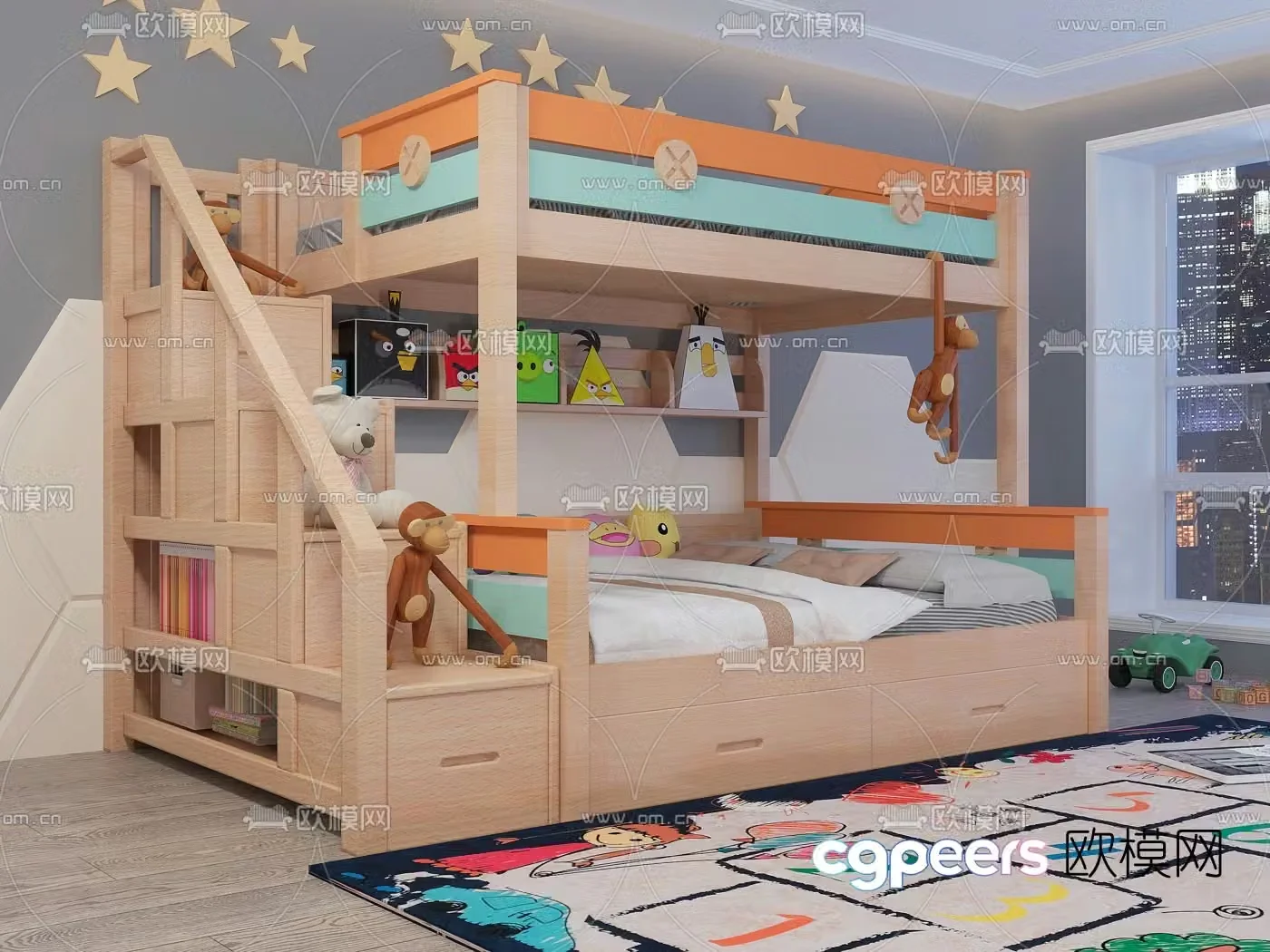 Modern children’s bed 3d model