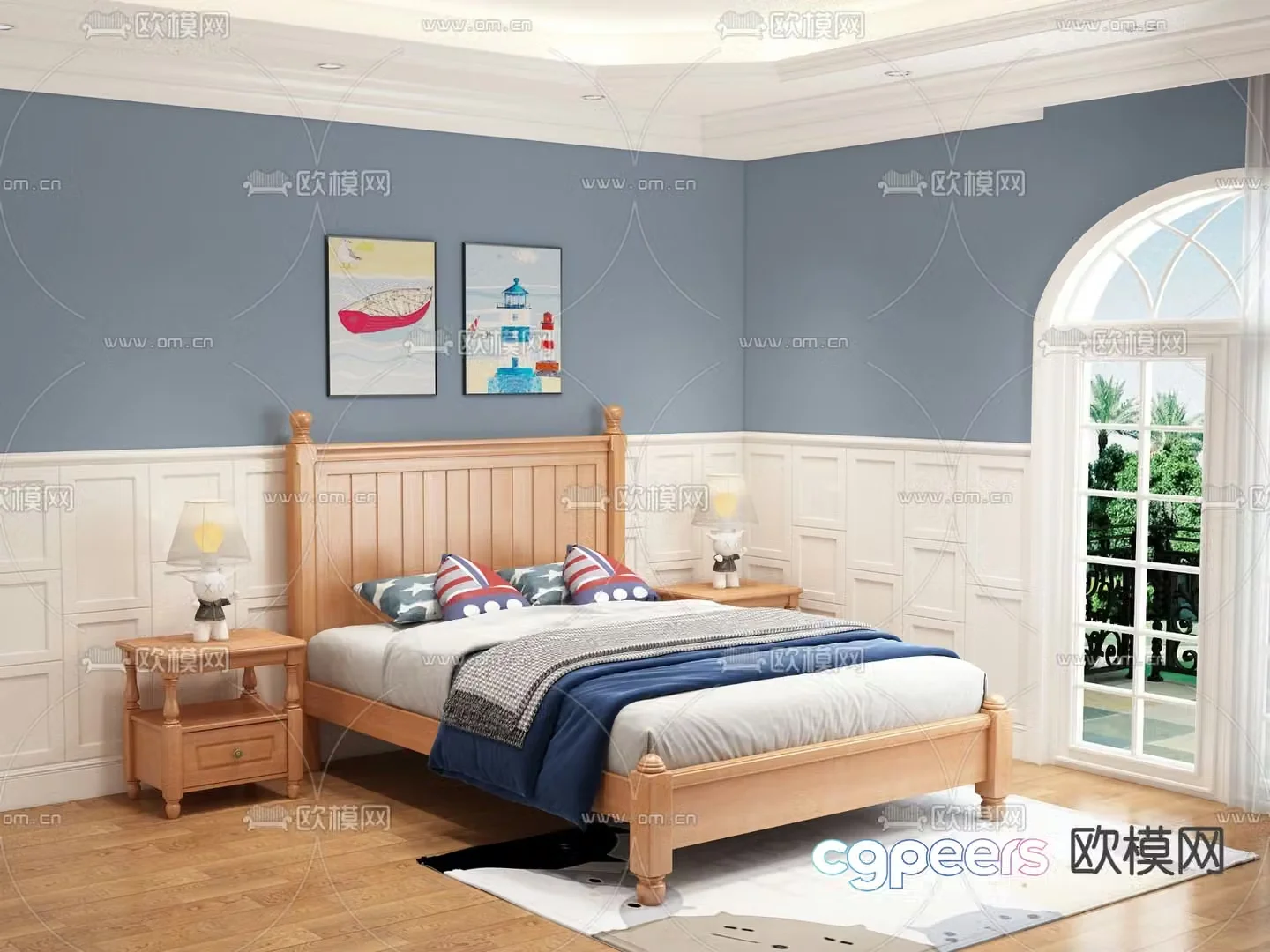 American style children’s bed child’s bed 3d model