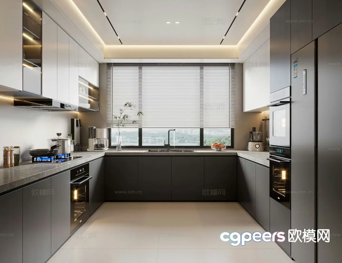Italian kitchen cabinet 3d model