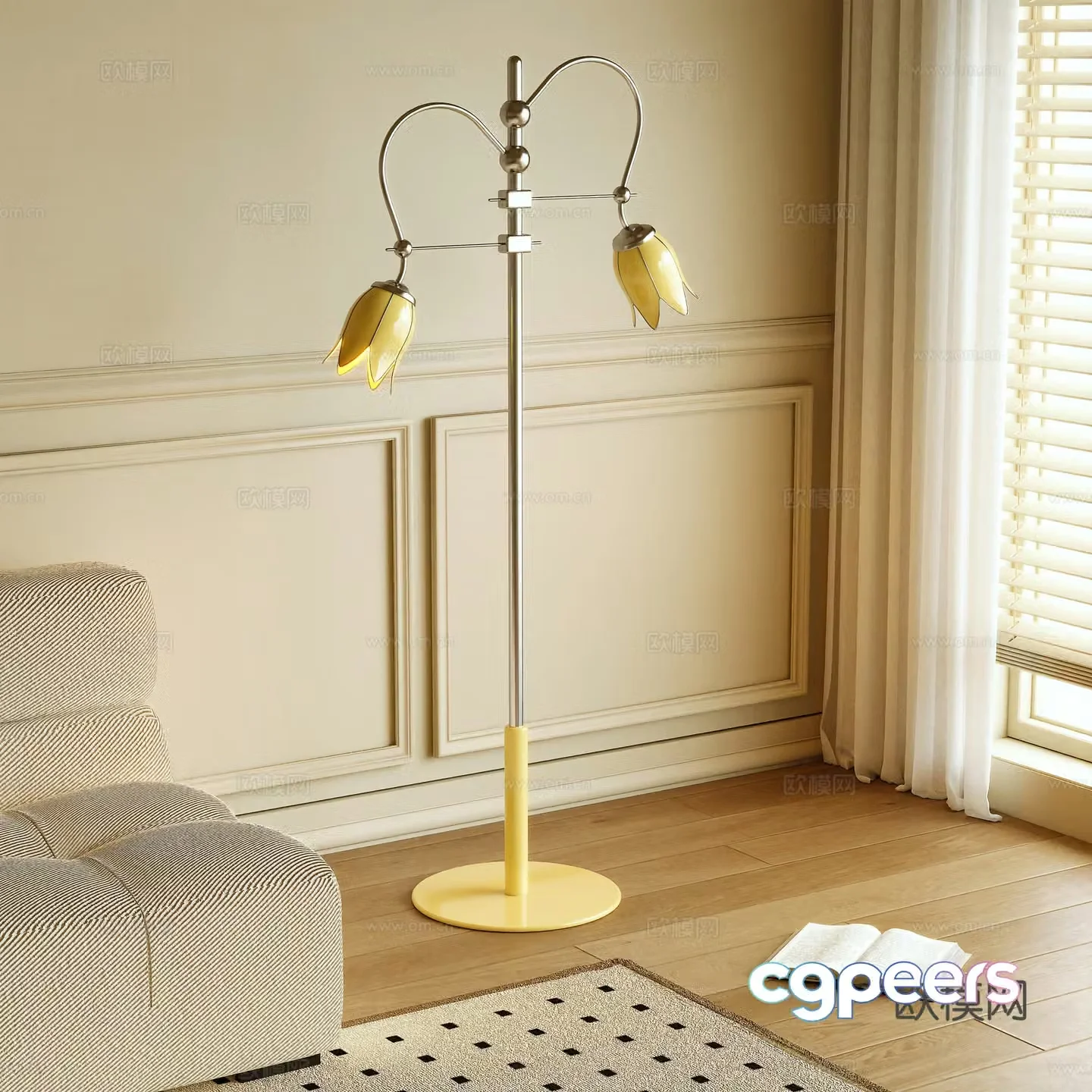 Modern floor lamp Metal lamp 3d model