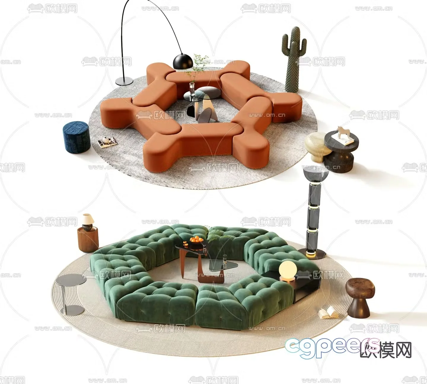 Office sofa lobby sofa public sofa 3d model