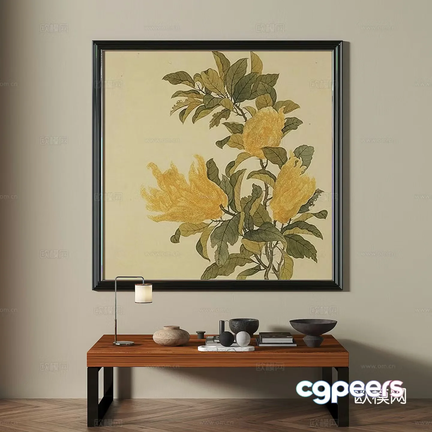 Middle-aged art painting decorative painting 3d model