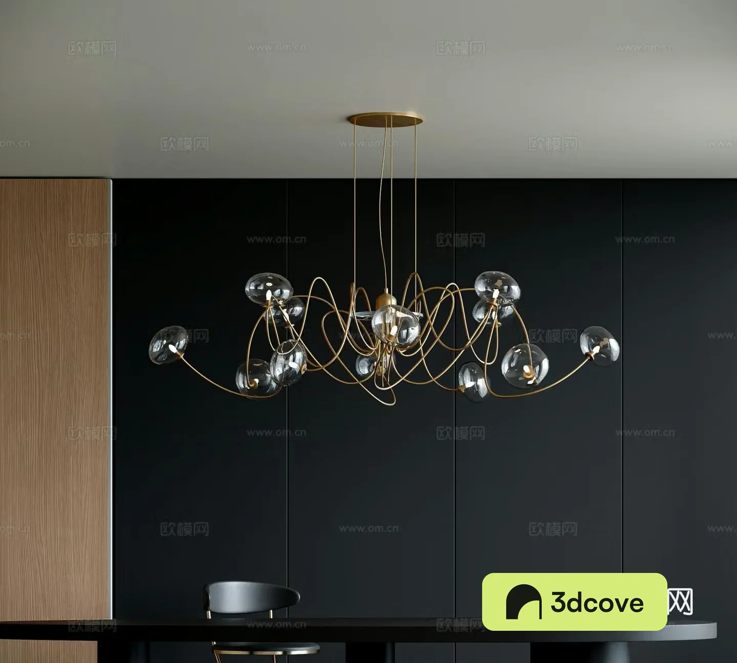 Modern multi-head chandelier