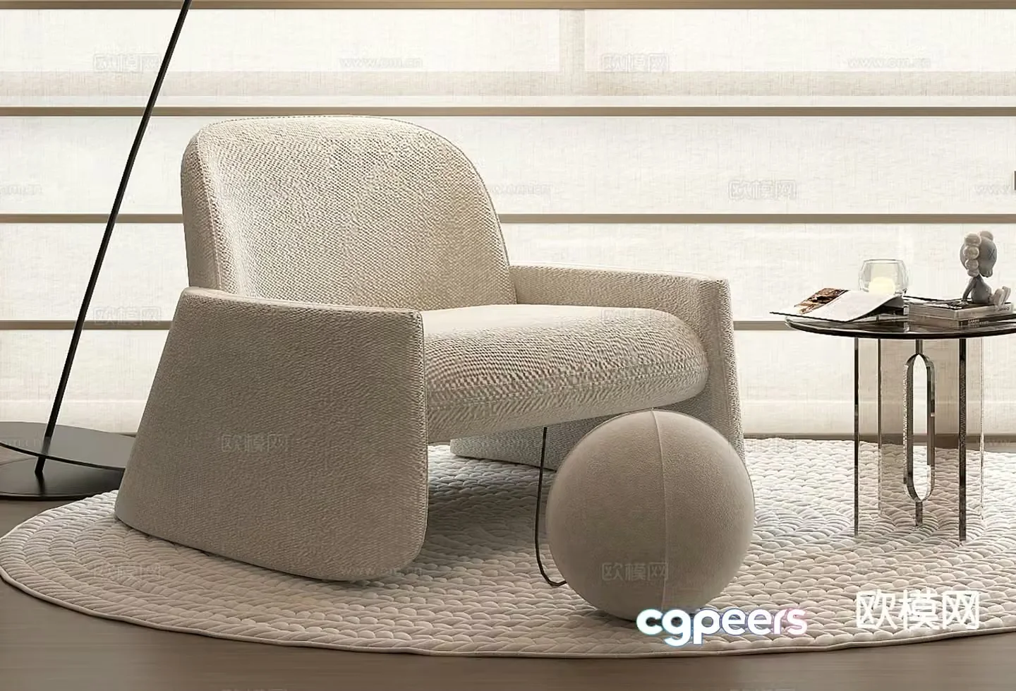 Modern sofa chair leisure chair 3d model