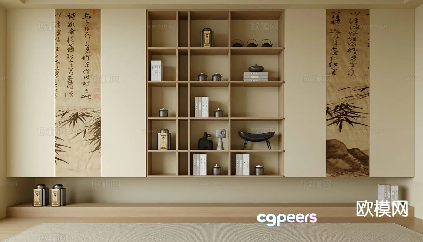 New Chinese style tea cabinet 3d model
